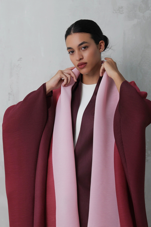 Axury Signature Pleated Open Abaya