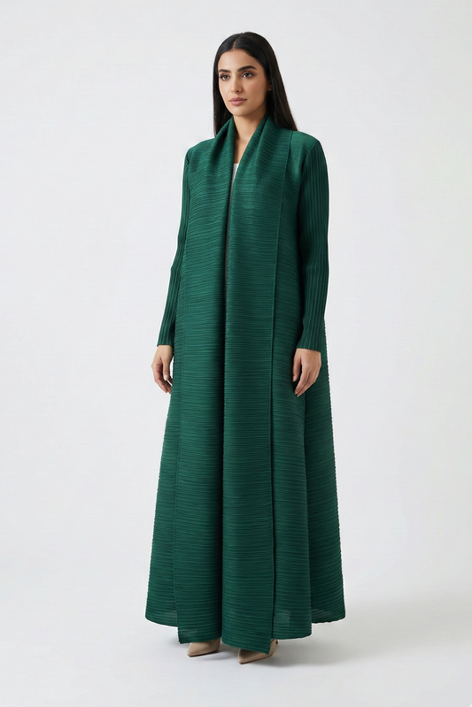 Axury Signature Pleated Open Abaya